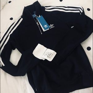 Addias Quarter-zip Black Sweatshirt pullover